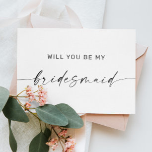 Vorschlag für eine Minimalistische Bridesmaid-Vers Postkarte
