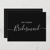 Vorschlag für eine Minimalistische Bridmaid-Brücke Einladungspostkarte (Vorne/Hinten)