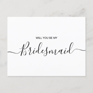 Vorschlag für eine Minimalistische Bridmaid-Brücke Einladungspostkarte