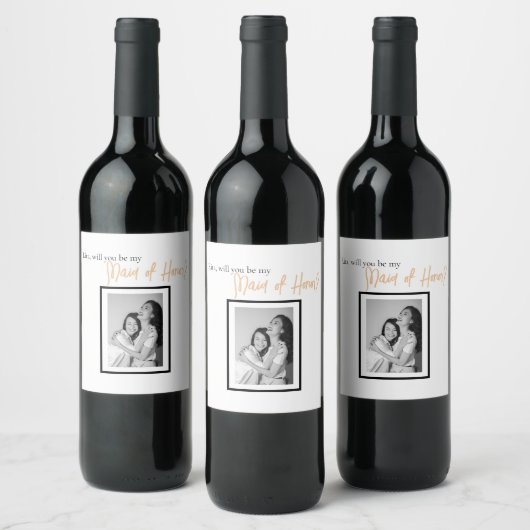 Vorschlag für eine Minimalistische einfache Trauze Weinetikett (Flaschen)