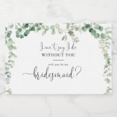 Vorschlag für eine Minimalistische grüne Eukalyptu Schaumweinetikett (Einzelnes Label)