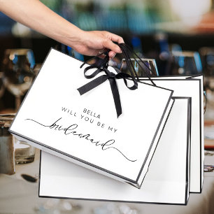 Vorschlag für eine Minimalistische Schwarz-Weiß-Br Große Geschenktüte
