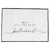 Vorschlag für eine Minimalistische Schwarz-Weiß-Br Große Geschenktüte (Rückseite)