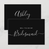 Vorschlag für eine Minimalistische schwarze Brides Einladung (Vorne/Hinten)