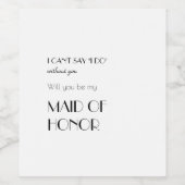 Vorschlag für eine Minimalistische Trauzeugin der Weinetikett (Einzelnes Label)