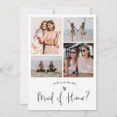 Vorschlag für eine Minimalistische Trauzeugin Foto Einladung (Vorderseite)