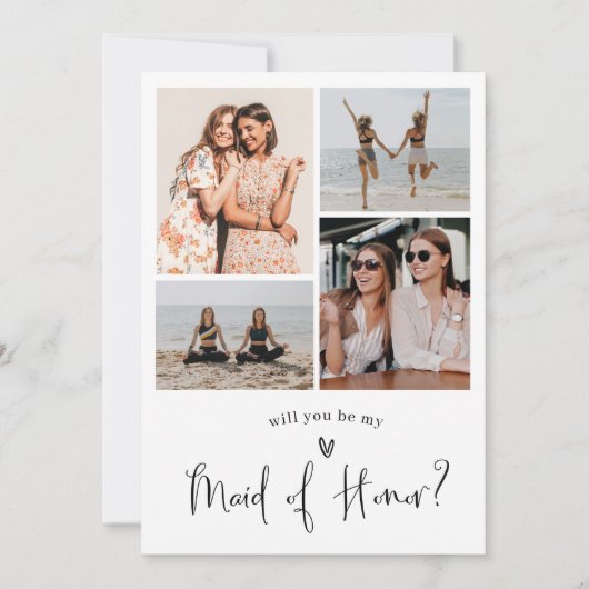 Vorschlag für eine Minimalistische Trauzeugin Foto Einladung (Vorderseite)