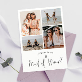 Vorschlag für eine Minimalistische Trauzeugin Foto Einladung