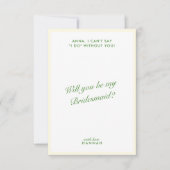 Vorschlag für eine moderne grüne und gelbe Bridmai Einladung (Vorderseite)