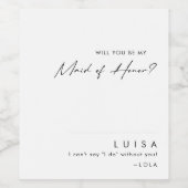 Vorschlag für eine moderne Minimalistische Trauzeu Weinetikett (Einzelnes Label)