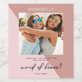 Vorschlag für eine moderne Rose Gold Trauzeugin Weinetikett (Einzelnes Label)