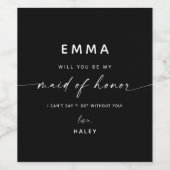 Vorschlag für eine moderne schicke Trauzeugin | Sc Weinetikett (Einzelnes Label)