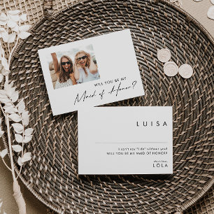 Vorschlag für eine moderne Trauzeugin Minimalistis Einladung