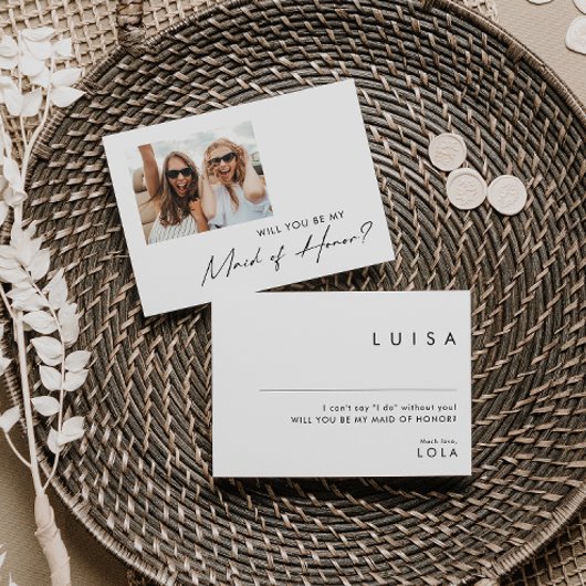 Vorschlag für eine moderne Trauzeugin Minimalistis Einladung