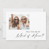 Vorschlag für eine moderne Trauzeugin Minimalistis Einladung (Vorderseite)