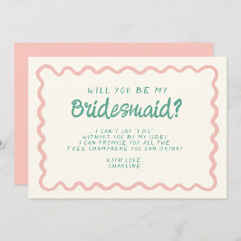 Vorschlag für eine neue rosa und grüne Wavy Bridma Einladung