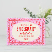 Vorschlag für eine neue rosa und grüne Wavy Bridma Einladung (Stehend Vorderseite)