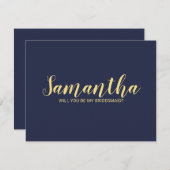 Vorschlag für eine neue Version von Navy Blue Gold Einladung (Vorne/Hinten)