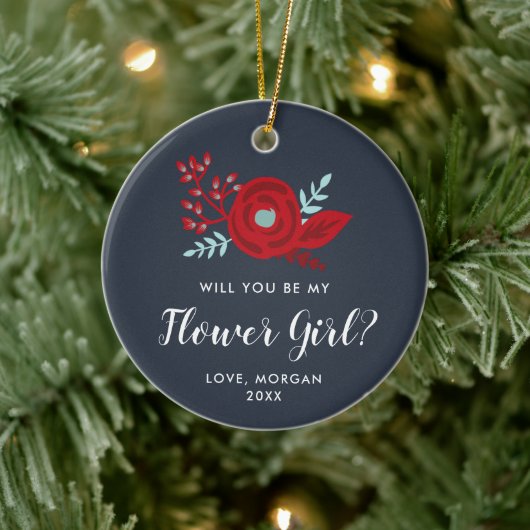 Vorschlag für eine Personalisierte Blume Jr Brides Keramik Ornament (Baum)