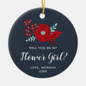 Vorschlag für eine Personalisierte Blume Jr Brides Keramik Ornament (Vorne)