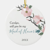 Vorschlag für eine personalisierte Trauzeugin Saku Keramik Ornament (Vorne)