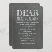 Vorschlag für eine PHANTASTISCHE HUMAN Funny Bride Einladung (Vorne/Hinten)