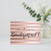 Vorschlag für eine Rose Gold Foil und Glitzer Brid Postkarte (Stehend Vorderseite)