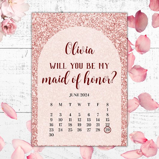Vorschlag für eine Rose Gold Save the Date Trauzeu Einladung
