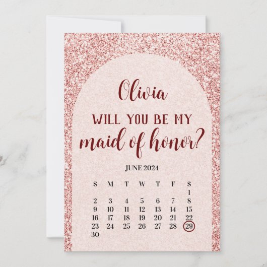 Vorschlag für eine Rose Gold Save the Date Trauzeu Einladung (Vorderseite)