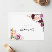 Vorschlag für eine Rustikale Botanische Bridmaid Mitteilungskarte (Vorderseite/Rückseite Beispiel)