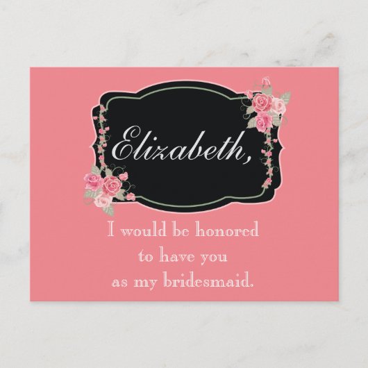 Vorschlag für eine schwarze Flora und Fauna Postkarte (Vorderseite)