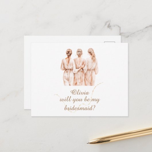 Vorschlag für eine Silhouette von Bridesmaid Champ Postkarte (Vorderseite/Rückseite Beispiel)