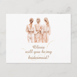 Vorschlag für eine Silhouette von Bridesmaid Champ Postkarte