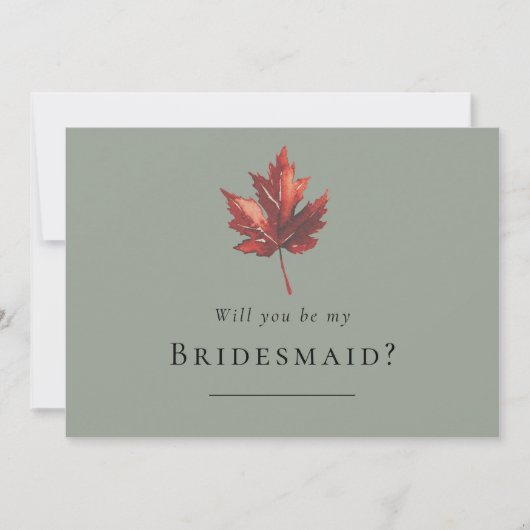 Vorschlag für eine "Simple Fall Sage Green Wedding Einladung (Vorderseite)