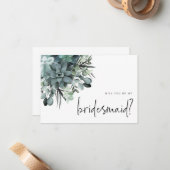 Vorschlag für eine sukkuläre Bridesmaid-Wasserfarb Mitteilungskarte (Vorderseite/Rückseite Beispiel)