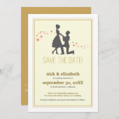 Vorschlag für eine süße Silhouette Save the Date ( Einladung (Vorne/Hinten)