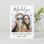 Vorschlag für eine Textübersetzung/Trauzeugin Foto Einladung (Stehend Vorderseite)