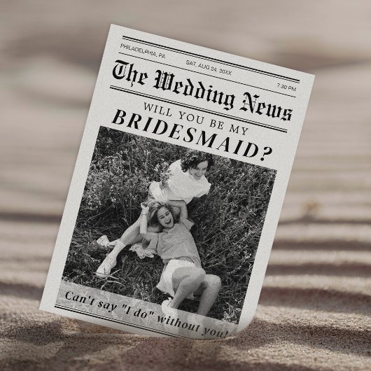 Vorschlag für eine Trauzeugin der Zeitung Bridesma Einladung