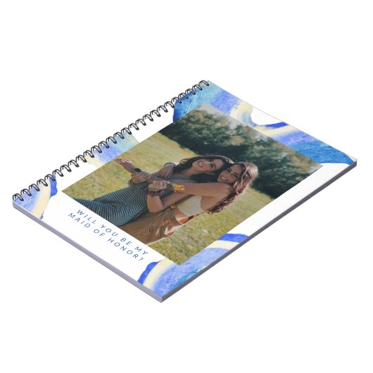 Vorschlag für eine Trauzeugin des abstrakten blaue Notizblock (Linke Seite)