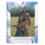 Vorschlag für eine Trauzeugin des abstrakten blaue Notizblock (Vorderseite)