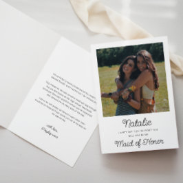 Vorschlag für eine Trauzeugin des Fotos Karte