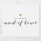 Vorschlag für eine Trauzeugin des modernen Goldene Schaumweinetikett (Einzelnes Label)