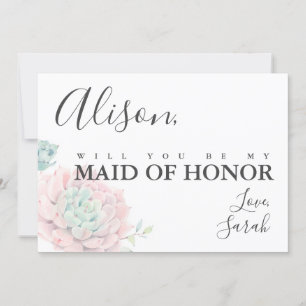 Vorschlag für eine Trauzeugin in Rosa Einladung