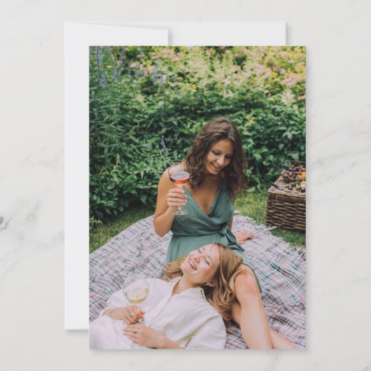 Vorschlag für eine Trauzeugin mit Foto auf der Rüc Mitteilungskarte (Rückseite)