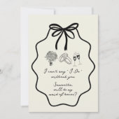 Vorschlag für eine Trauzeugin mit Handzeichen Einladung (Vorderseite)