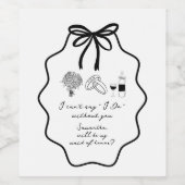 Vorschlag für eine Trauzeugin mit Handzeichen Weinetikett (Einzelnes Label)