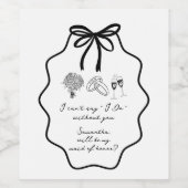 Vorschlag für eine Trauzeugin mit Handzeichen Weinetikett (Einzelnes Label)