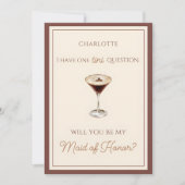 Vorschlag für eine Trauzeugin von Espresso Martini Karte (Vorderseite)