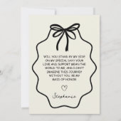 Vorschlag für eine Trauzeugin von handgezeichnetem Einladung (Rückseite)