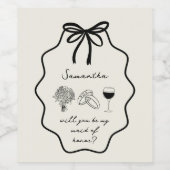 Vorschlag für eine Trauzeugin von handgezeichnetem Weinetikett (Einzelnes Label)